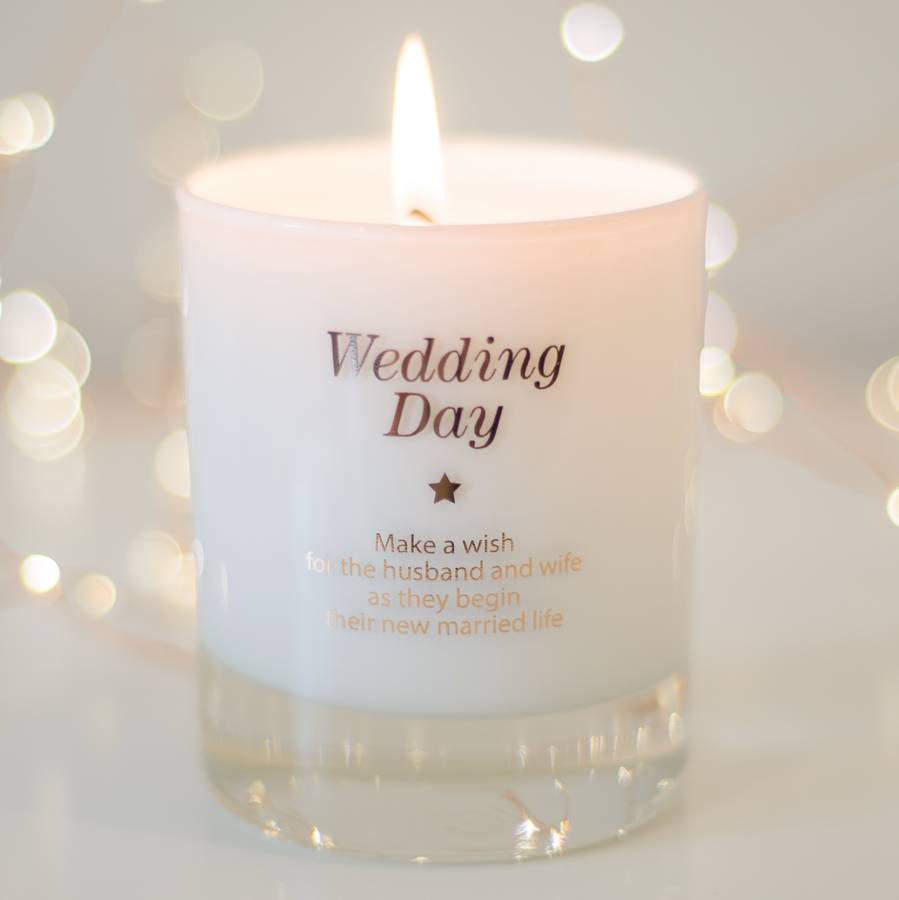 bride and groom wedding candle by make a wish candle company