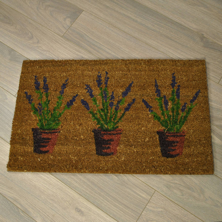 lavender country coir doormat by garden selections