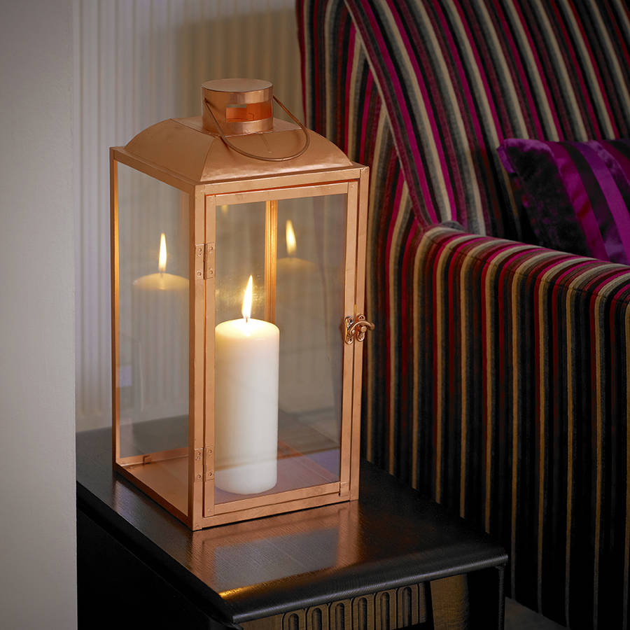 copper candle lantern by garden selections
