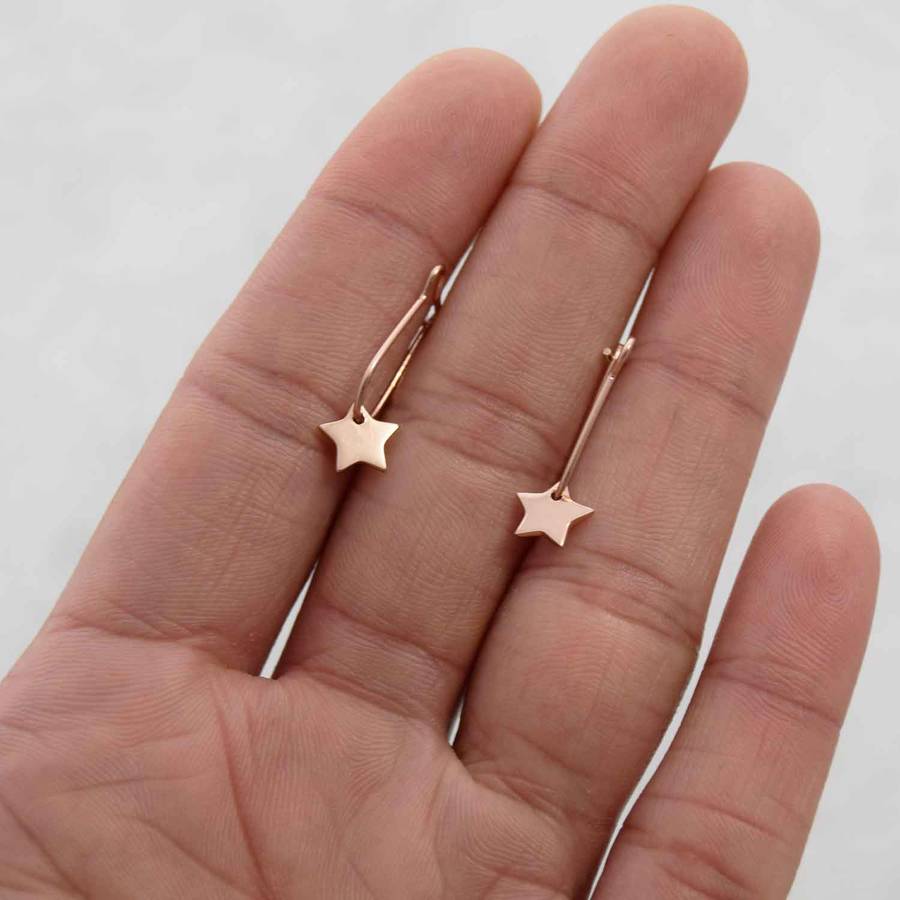 north star drop earrings by dainty edge jewellery