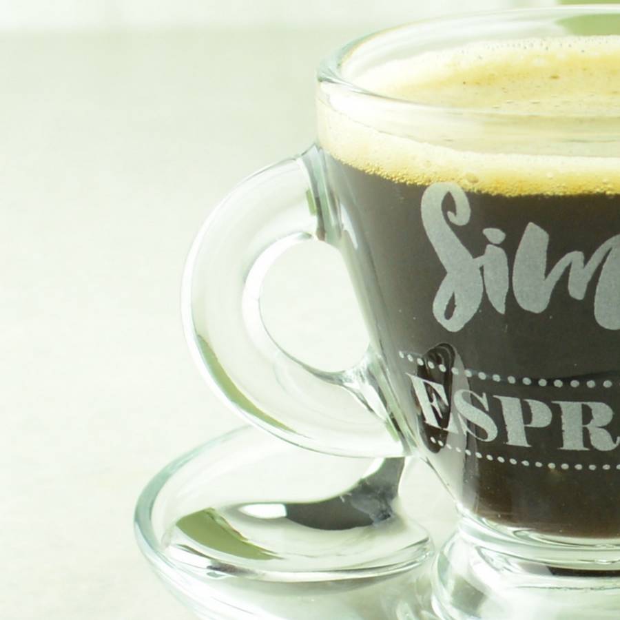 personalised espresso cup and saucer by chalk & cheese