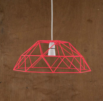 Geometric Pink Wire Lampshade
