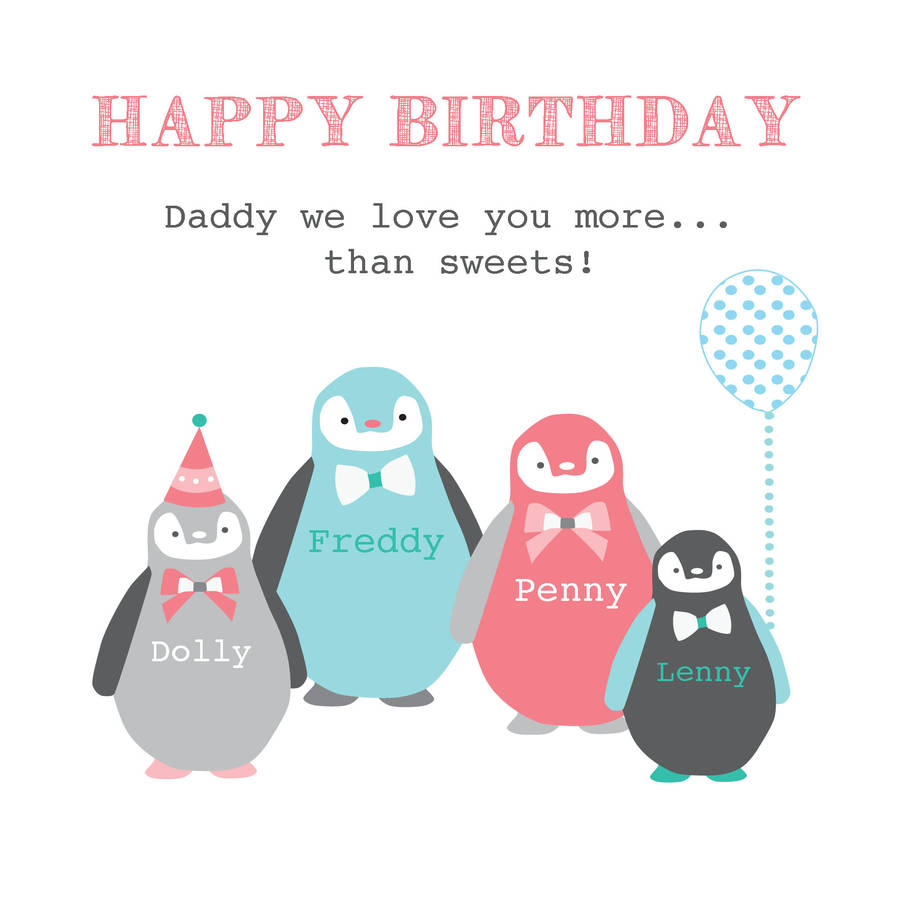 Happy Birthday Family Personalised Greeting Card By Buttongirl Designs 