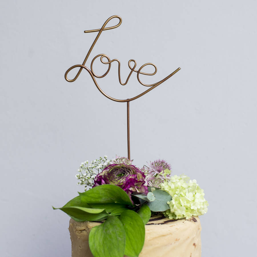 love wire bouquet topper by the letter loft