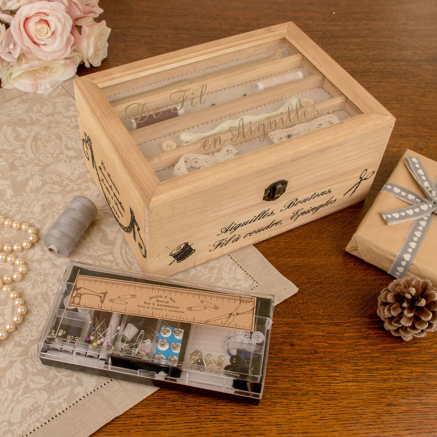 large vintage craft storage box and sewing kit by dibor