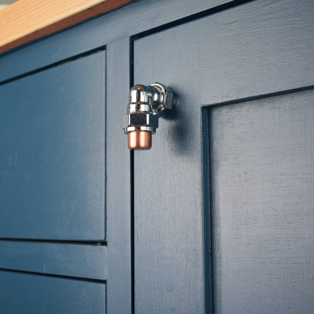 copper and chrome industrial finger pull/knob by proper copper design