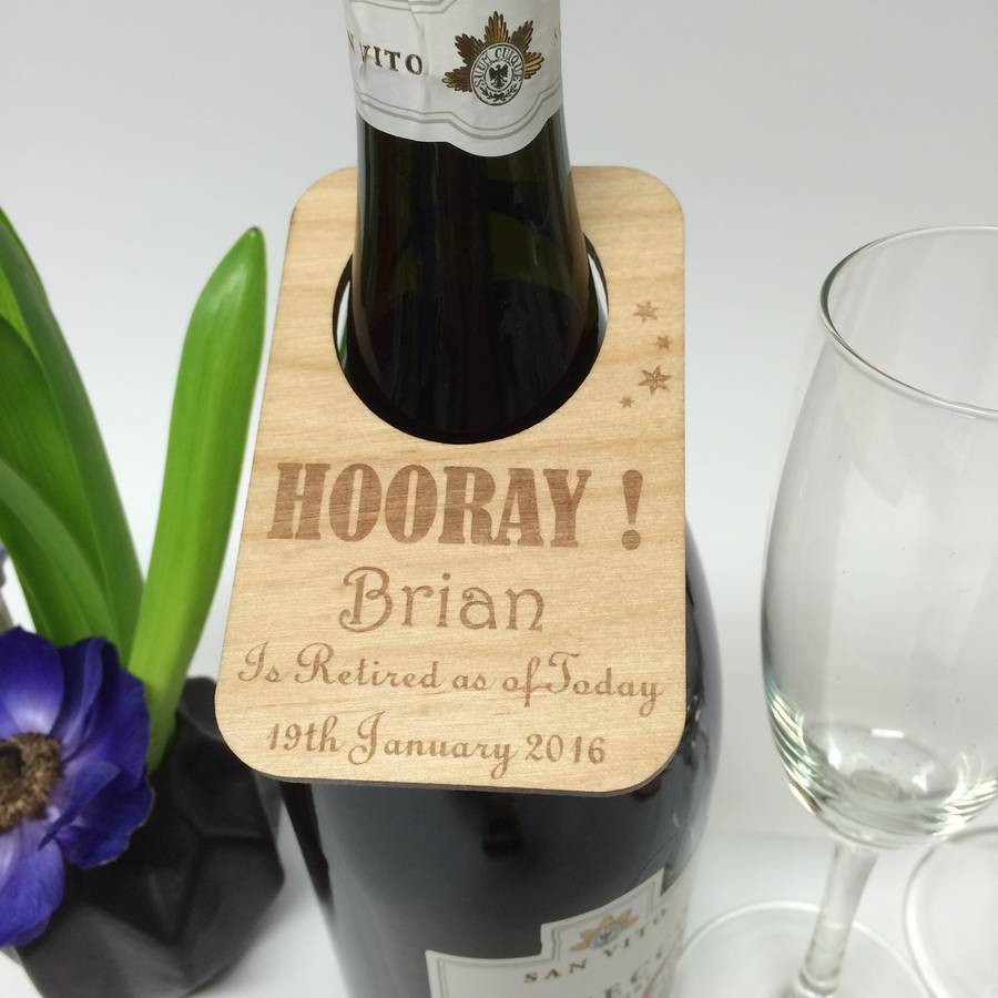 personalised retirement wine bottle label by hickory dickory designs