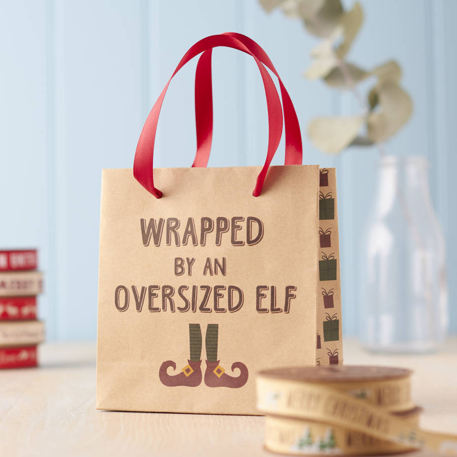 wrapped by elf christmas gift bag by the christmas home