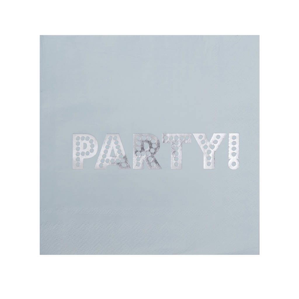 pastel blue and silver foiled party paper napkins by ginger ray