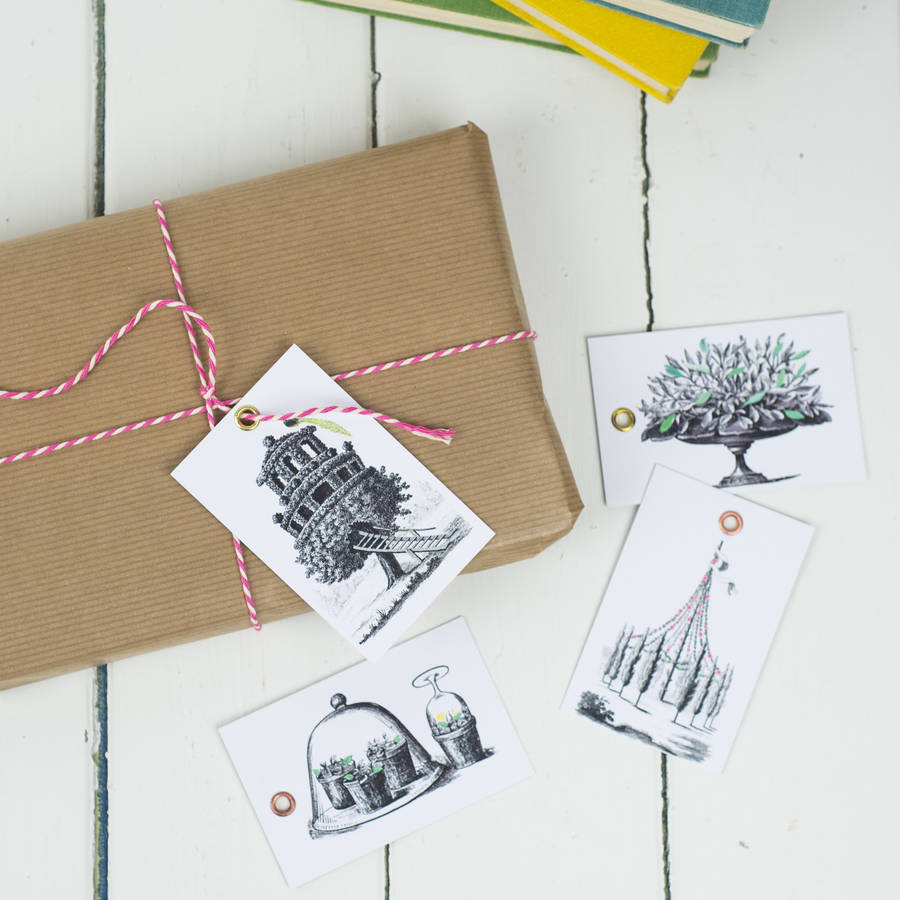 gift tags with string, vintage design by bonnie and bell