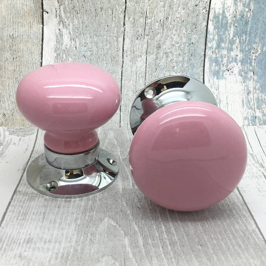 pink mortice ceramic doors knobs set for entrance doors by g decor