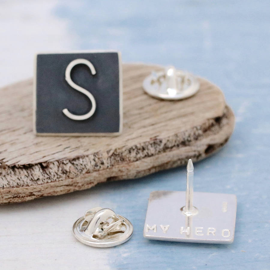 personalised silver tie pin