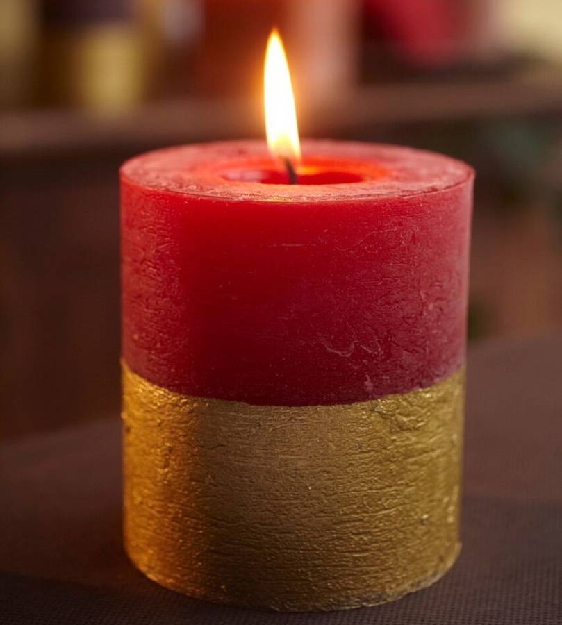 st eval scented gold dipped christmas pillar candle by st eval candle