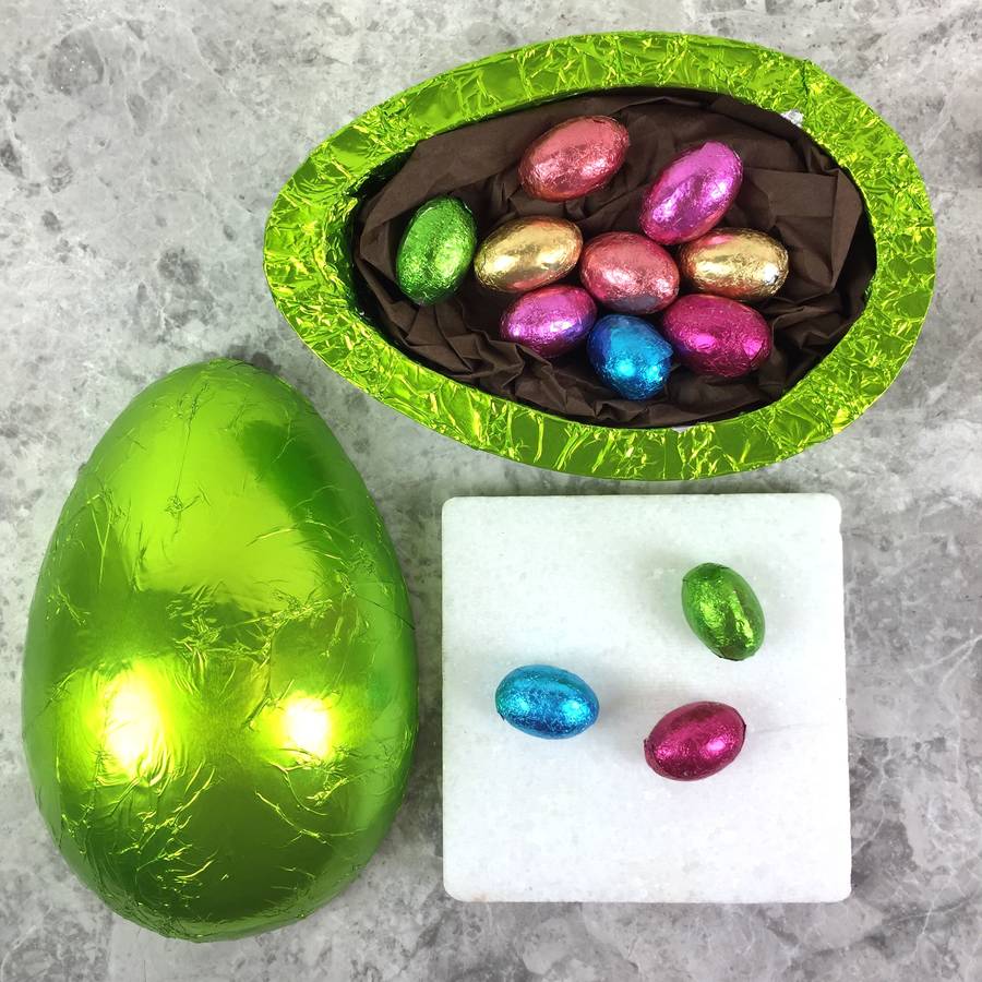 Luxury Chocolate Easter Egg With Foiled Eggs By Chocolate By Cocoapod Chocolate
