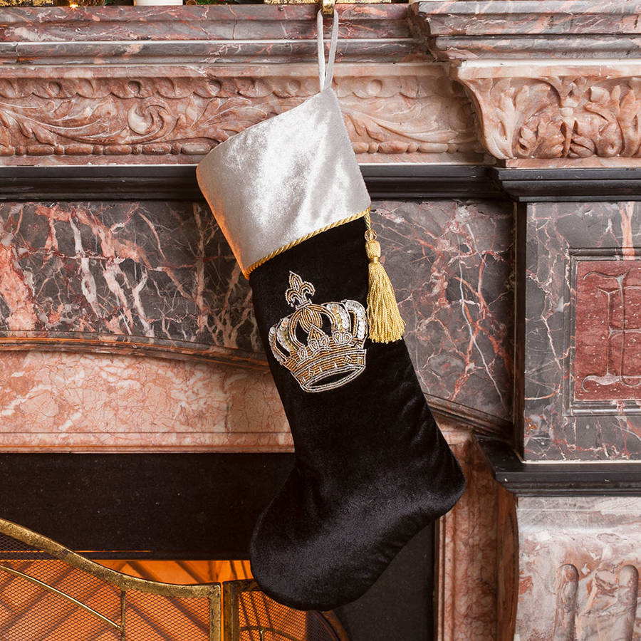 his and hers midnight crown jewels stockings by dibor