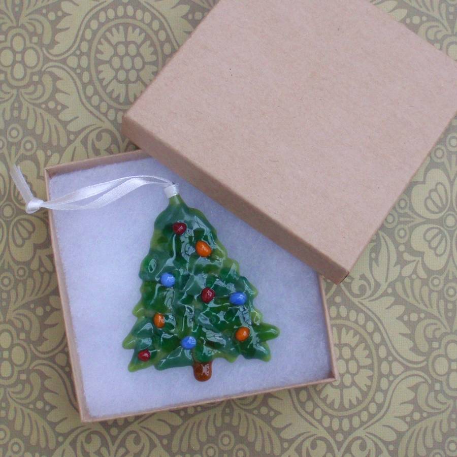 handmade glass christmas tree decoration by jessica irena smith glass