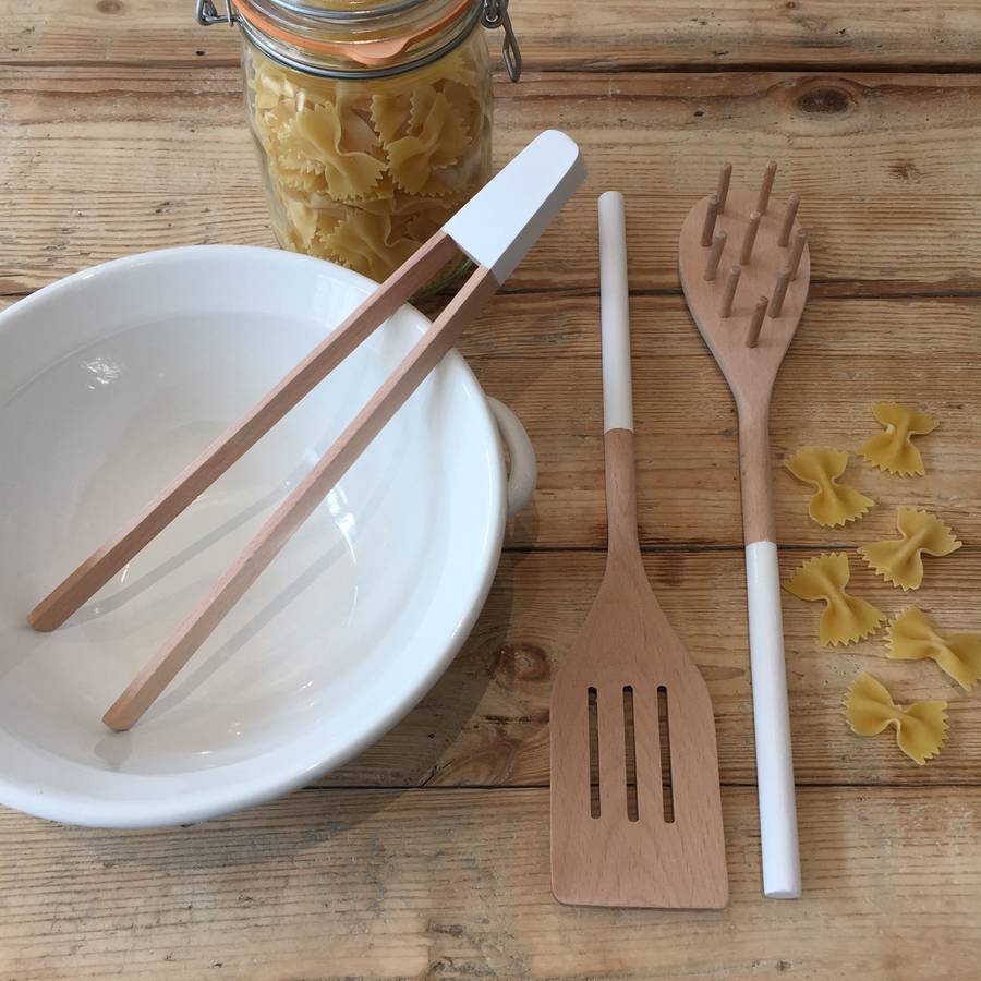 beechwood pasta utensil set by housekeeping