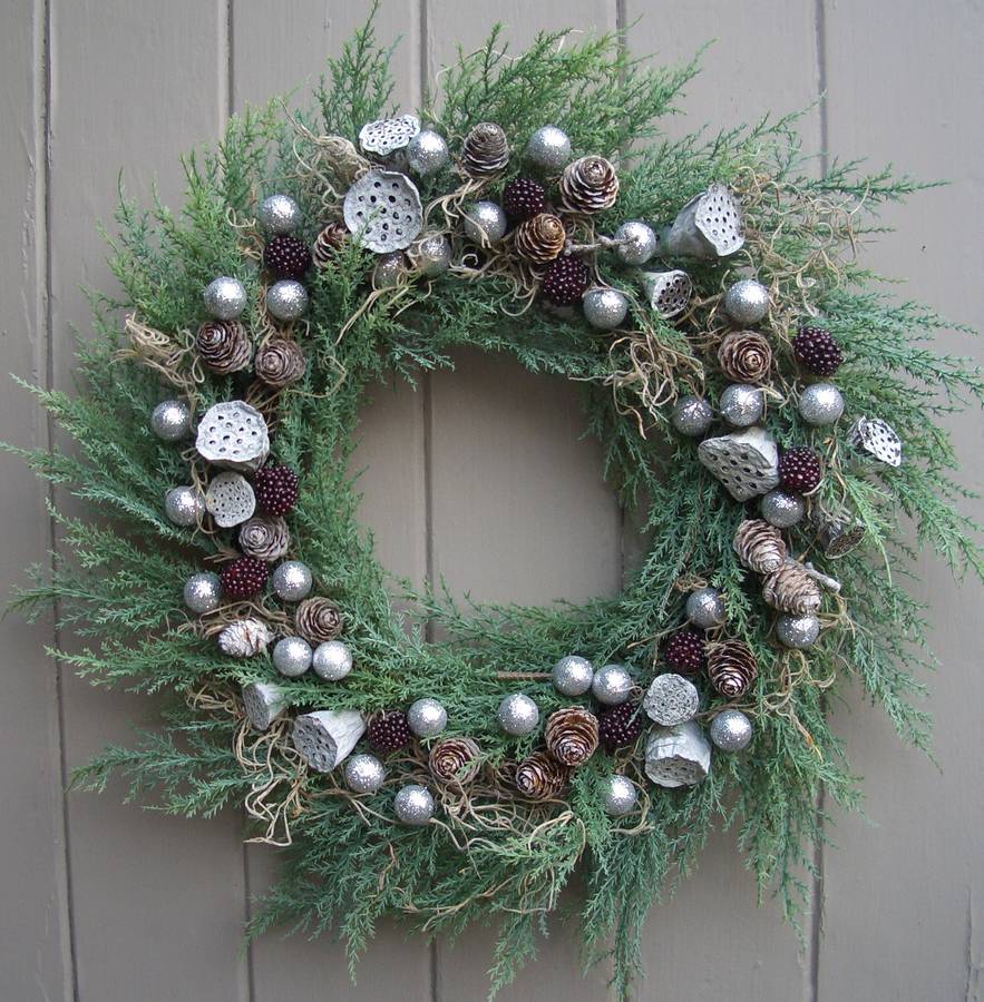 contemporary silver sparkly christmas wreath by pippa designs notonthehighstreet com contemporary silver sparkly christmas wreath by pippa designs notonthehighstreet com