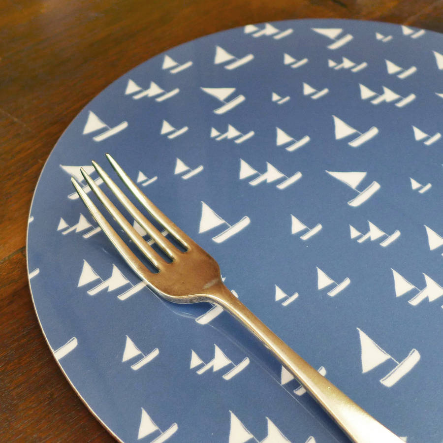 set of four sailboat placemats by charlotte macey