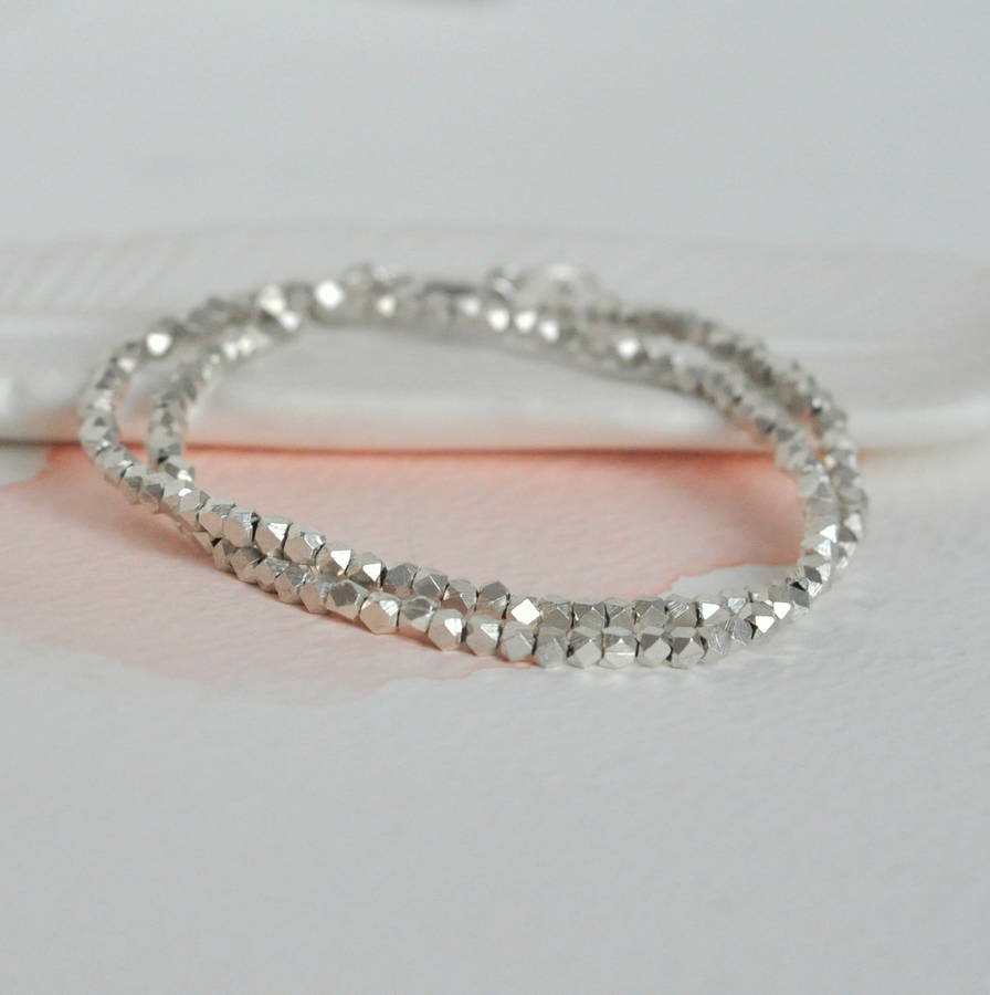 modern silver wrap bracelet by between you & i