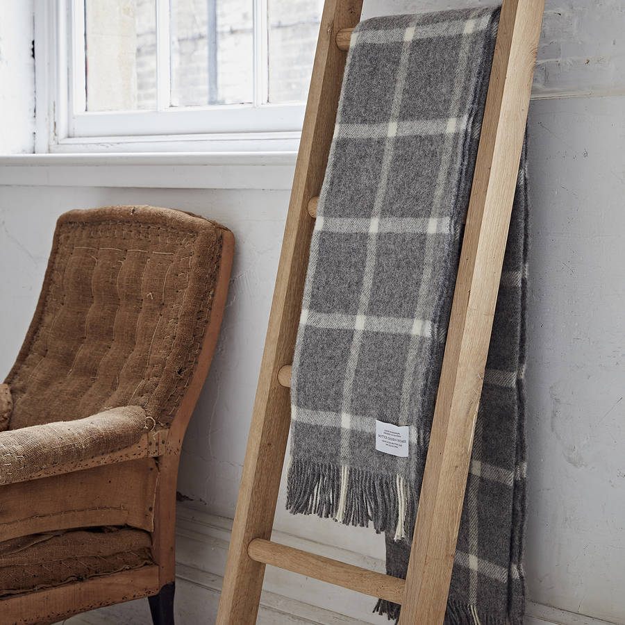 pure wool grey throw by bottle green homes