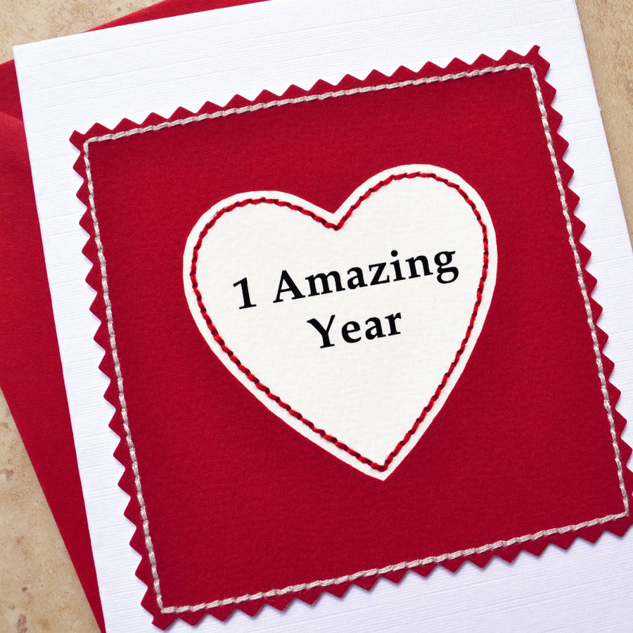 'one amazing year' 1st anniversary card by jenny arnott