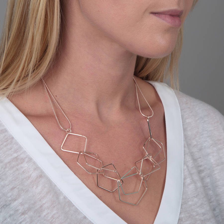 geometric shapes metal necklace by my posh shop
