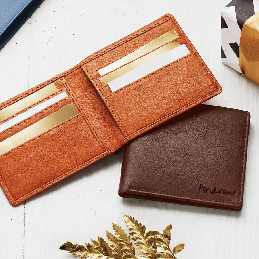 personalised men&#39;s leather billfold wallet by nv london calcutta | www.bagssaleusa.com