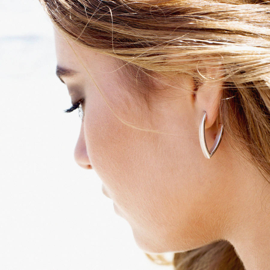 v shaped hoop earrings by charlotte's web jewellery