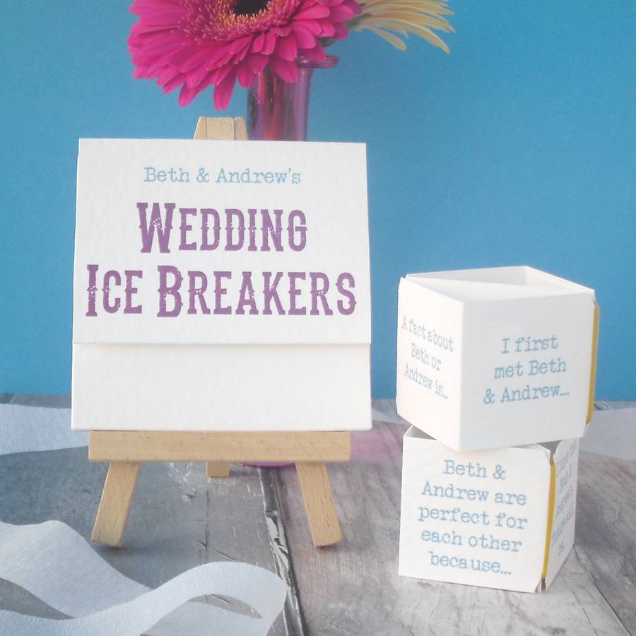 personalised pop up wedding ice breakers activity by paperbuzz