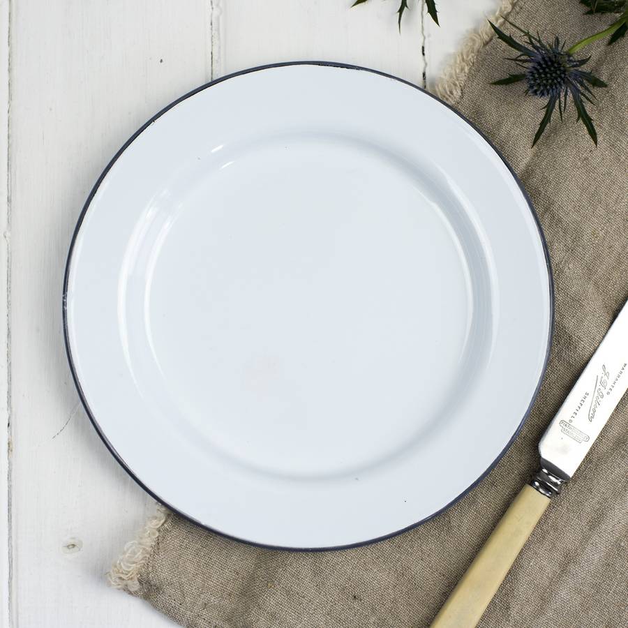 enamel side plate by the orchard