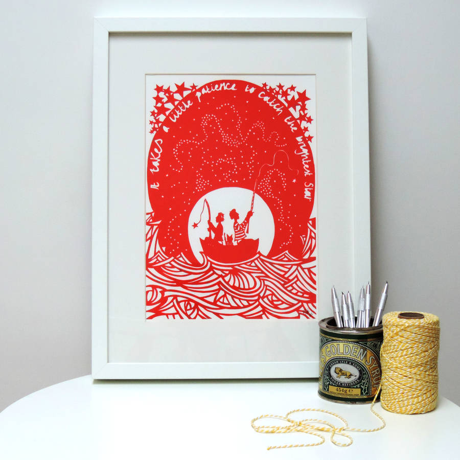 bright star screen print by two for joy