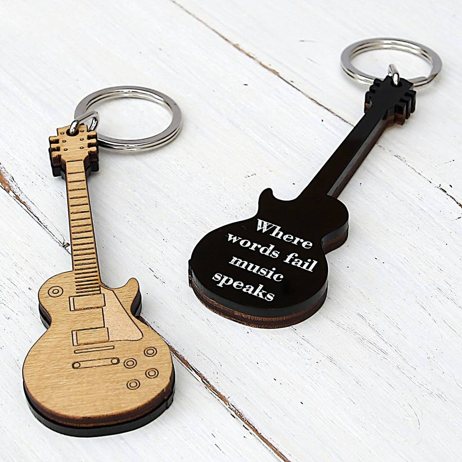 personalised electric guitar keyring by neltempo