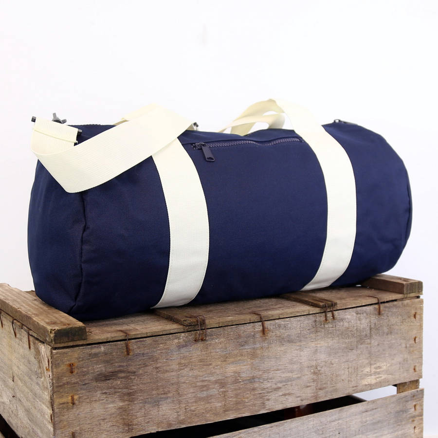 personalised barrel gym bag by duncan stewart