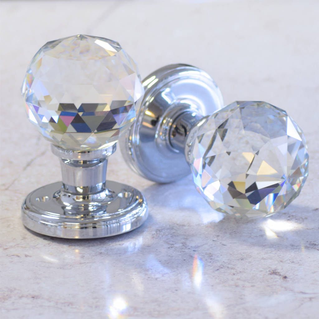 faceted crystal mortice internal turning door knobs by pushka home