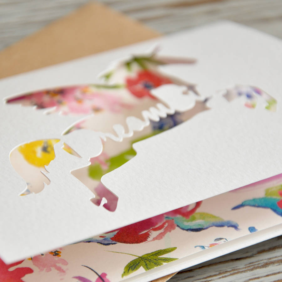 dream big pegasus paper cut greeting cardmint nifty