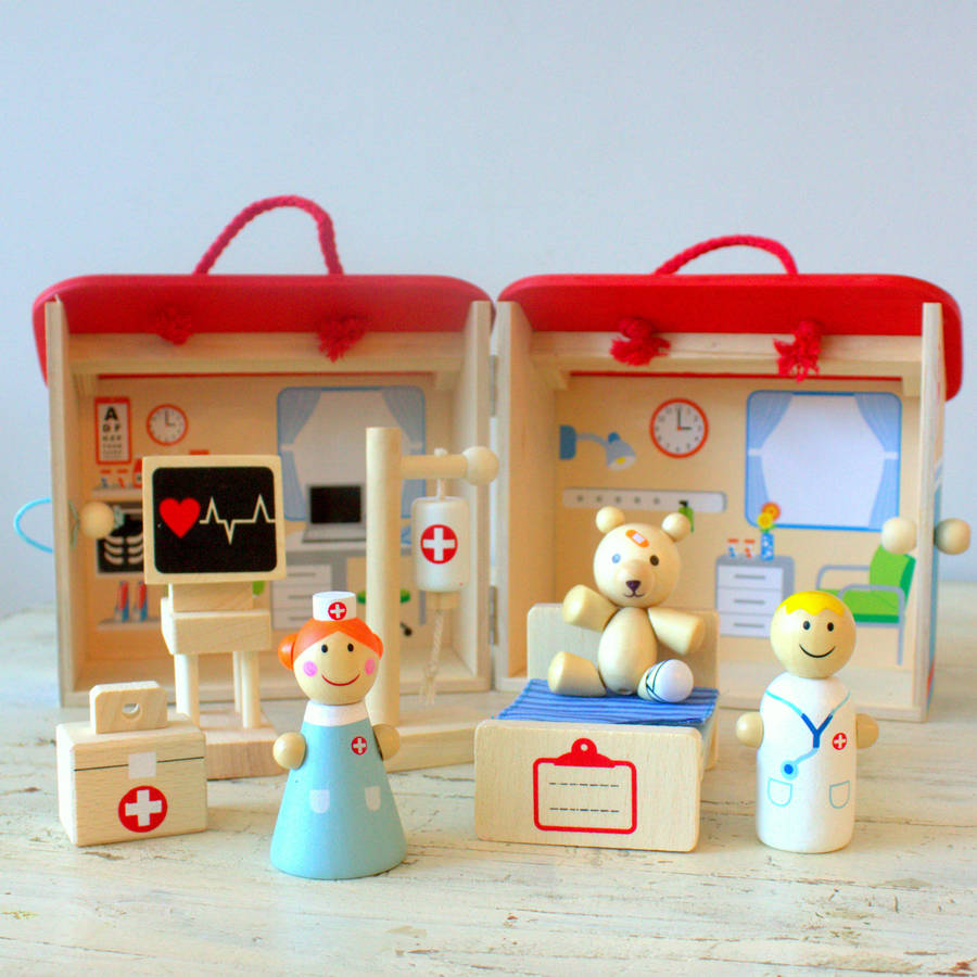 wooden hospital play set by little ella james