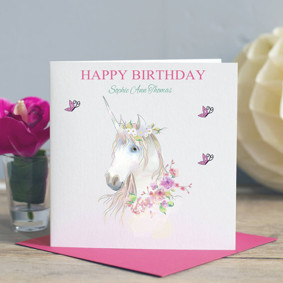 girls birthday card unicorn by lisa marie designs | notonthehighstreet.com