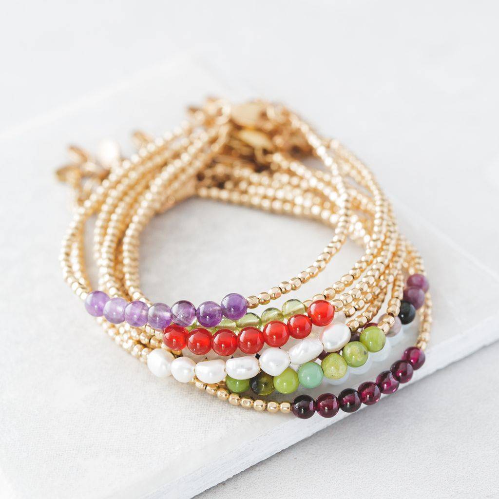 Gold Birthstone Bracelet With Semi Precious Stones By Under The Rose 0080