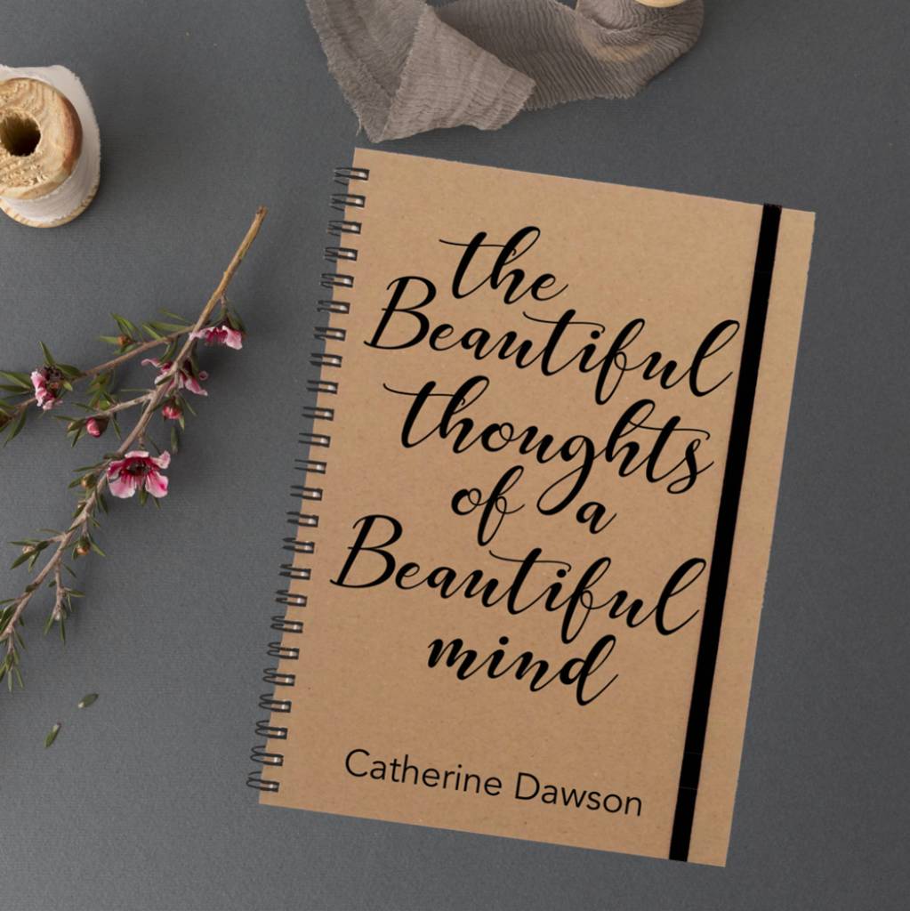 'beautiful mind' personalised notebook by betsy jarvis
