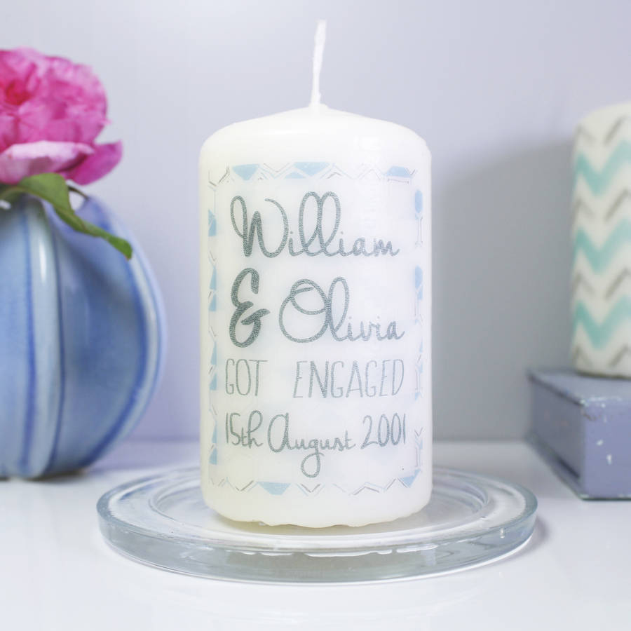 personalised 'engagement' candle by olivia ltd