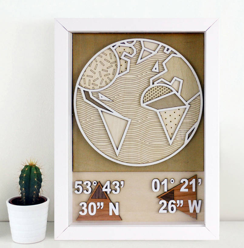 personalised 3d coordinates wall art by hashtag house