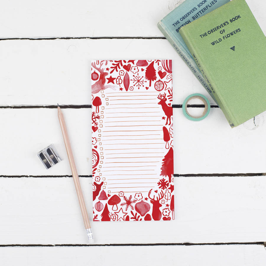 scandi christmas to do list notepad by alexia claire  notonthehighstreet.com