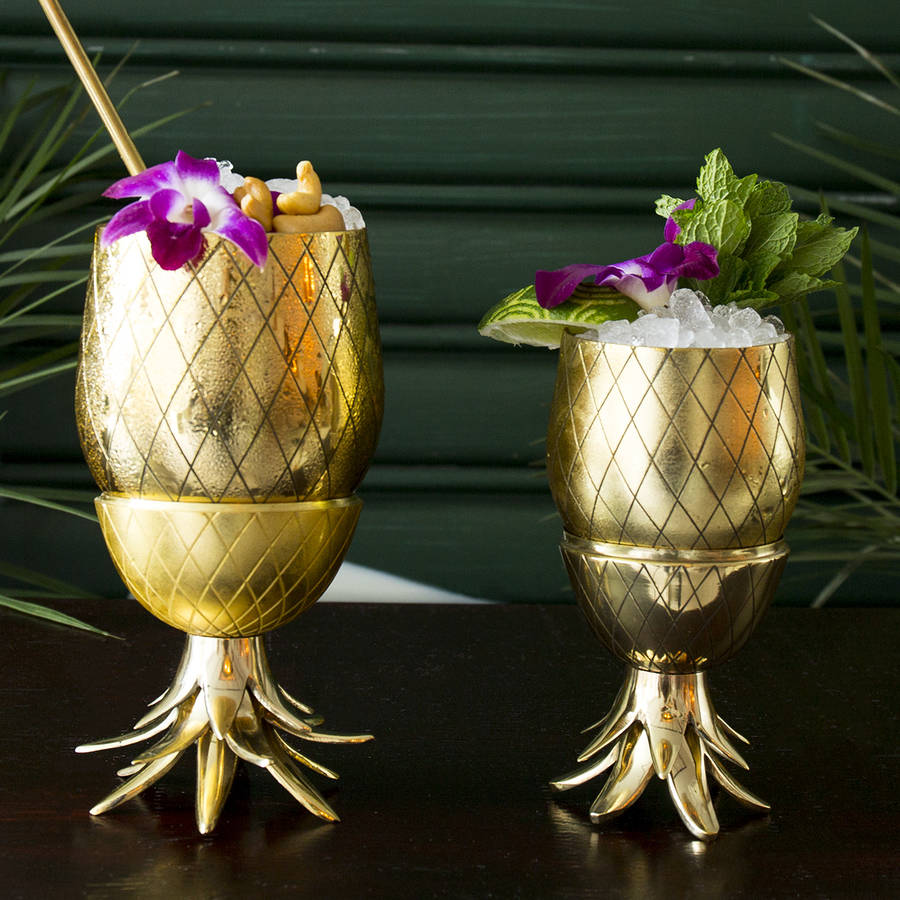 gold pineapple cocktail tumbler 12oz by men's society