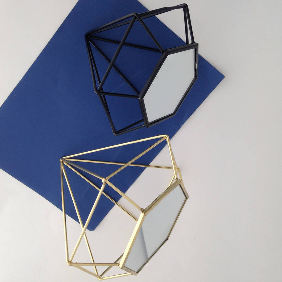 black geometric standing mirror by posh totty designs interiors