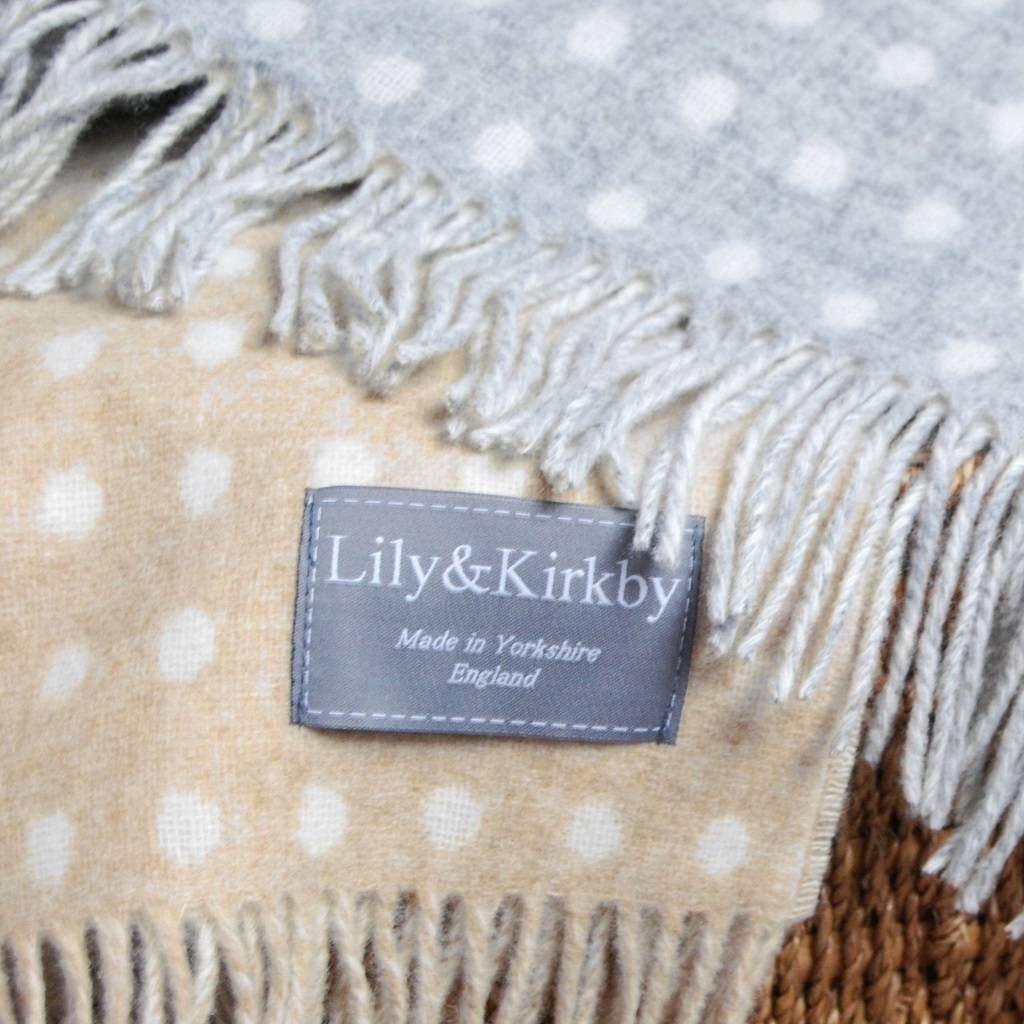 merino spot throws and cushions range by lily&kirkby