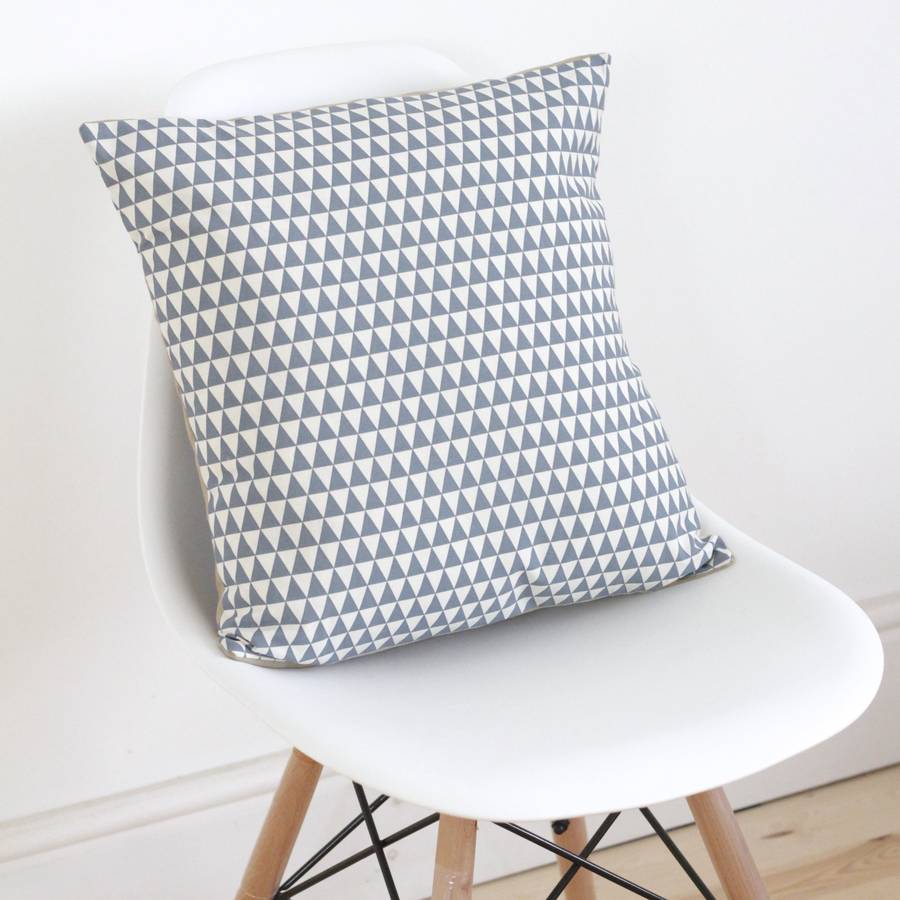 geometric blue cushion cover by quirkybee