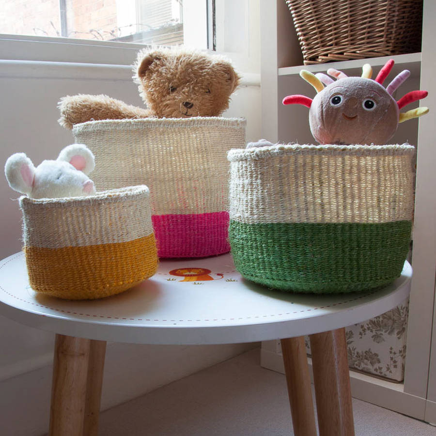 olive colour block baskets by the basket room
