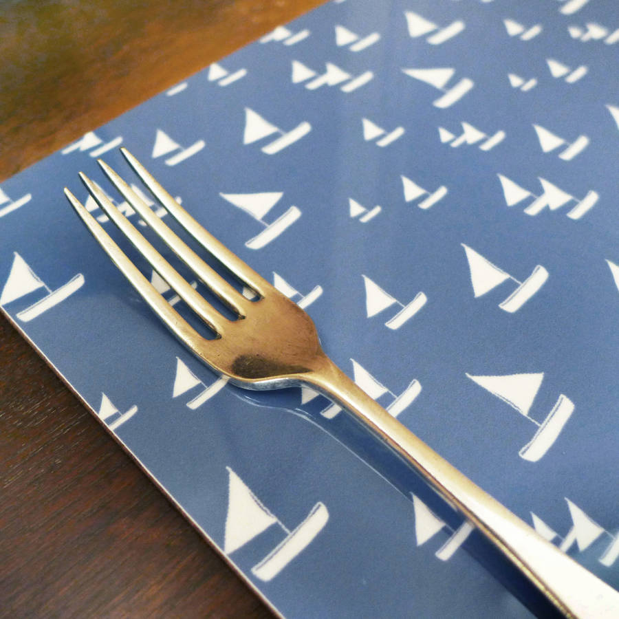 set of four sailboat placemats by charlotte macey