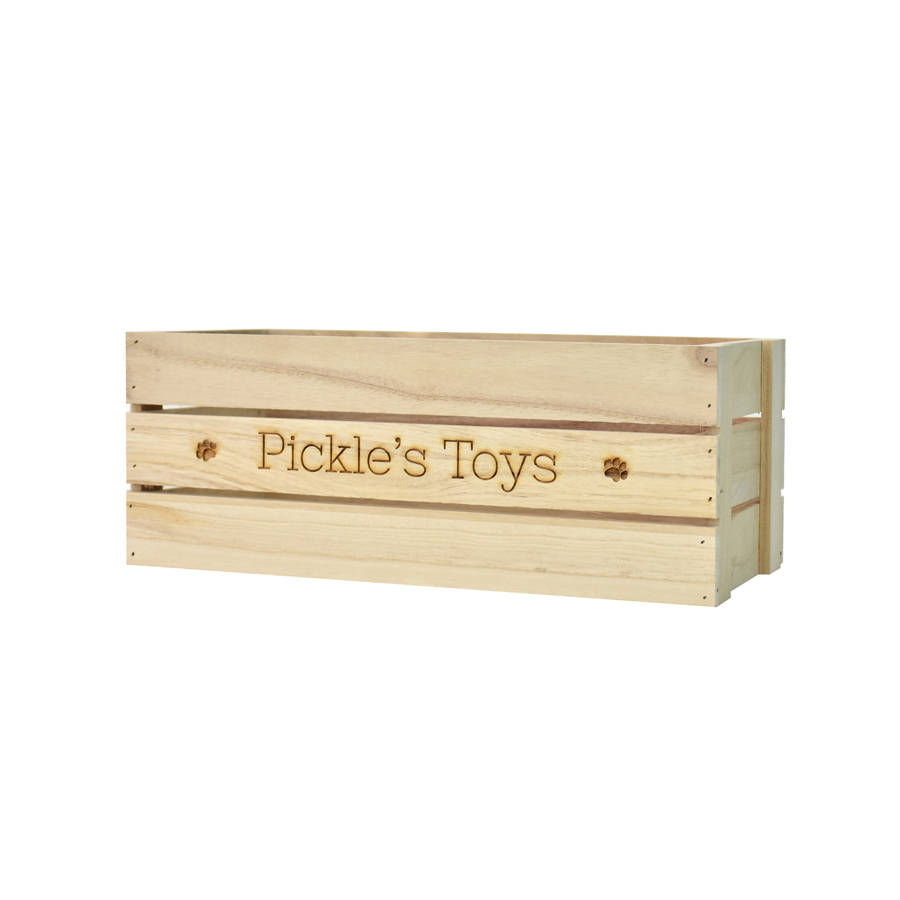 large wooden toy box personalised